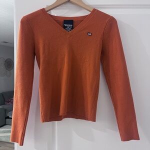 Polo by Ralph Lauren Women's V-Neck Sweater - Rust Orange